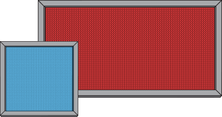 Blue and red baseplates