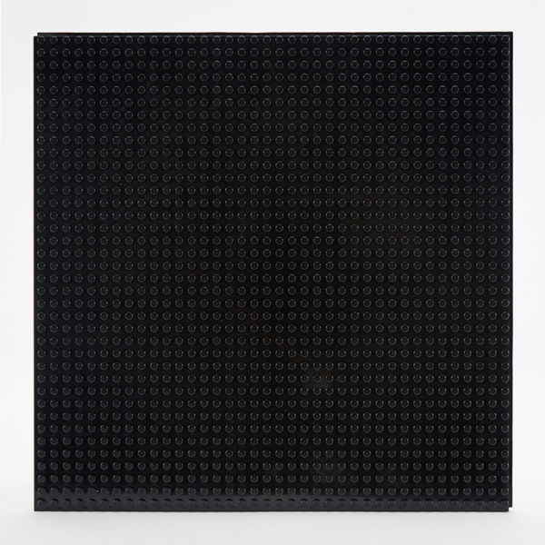 12 inch by 12 inch Black solid color slab baseplate