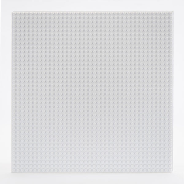 12 inch by 12 inch White solid color slab baseplate